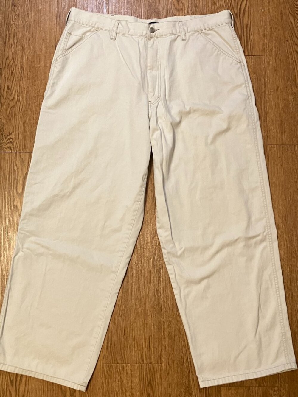 Vintage Structure Trucker Pants Baggy Wide Leg Canvas Painter Y2K